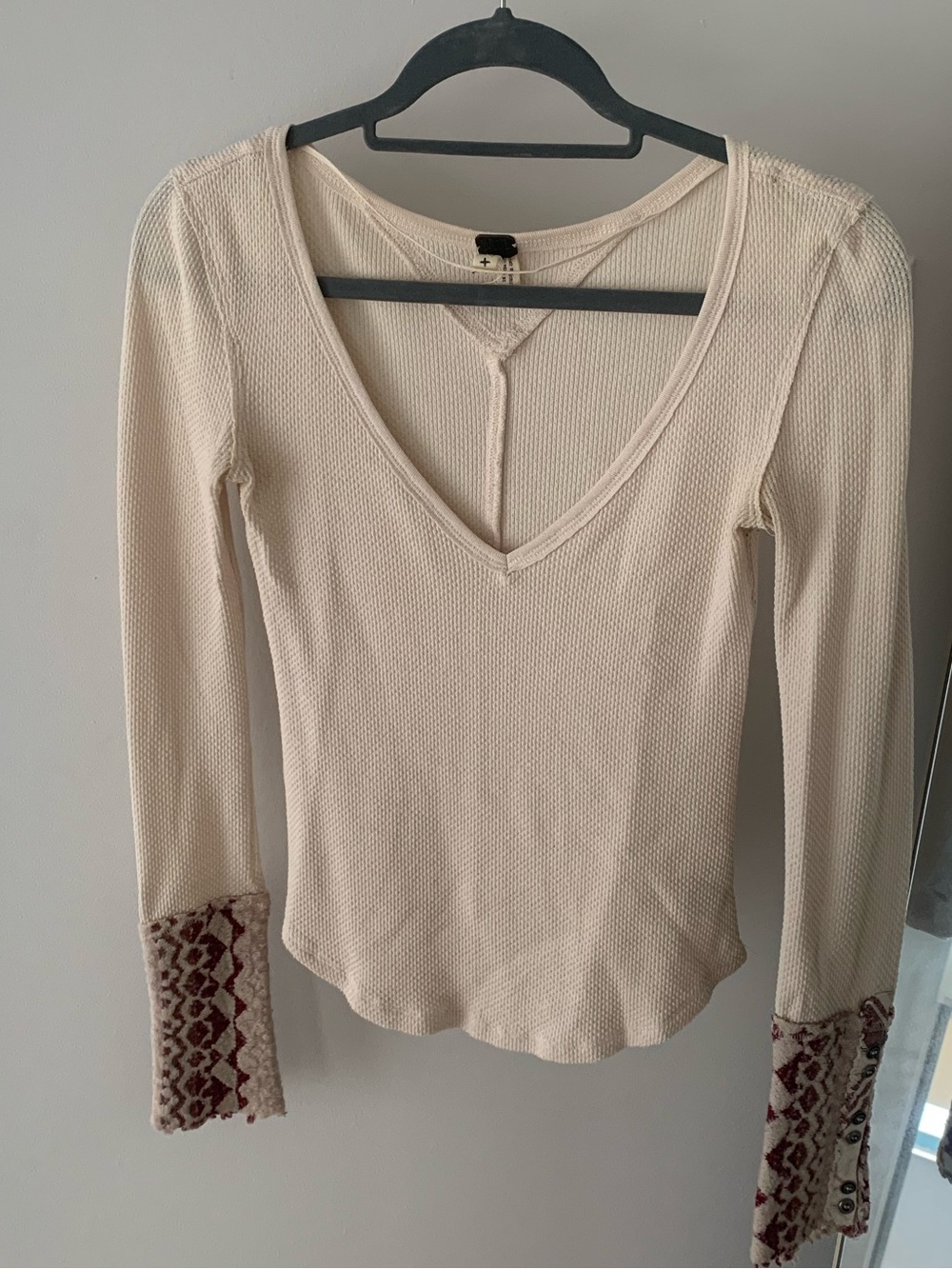 Free People Long Sleeve with Patterned Cuffs